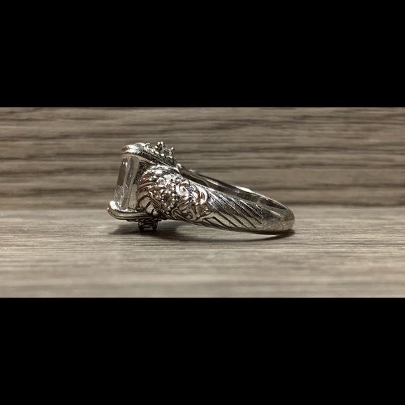 Judith Ripka Sterling Silver Asscher Cut Cubic Zirconia Ring, Size 5 - Picture 3 of 10